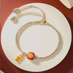 Fortune Jewel 925 Sterling Silver Handmade Auspicious Chinese Character Blessing Braided String Bracelet