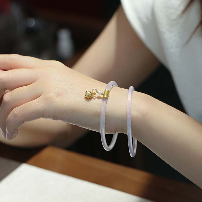 Fortune Jewel Natural Cyan White Jade Success Bracelet