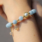 Fortune Jewel Aquamarine Pearl Healing Moonstone Beads Charm Bracelet