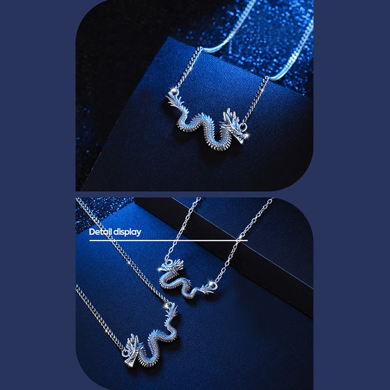 Fortune Jewel 925 Sterling Silver Year Of The Dragon Auspicious Dragon Protection Chain Necklace Pendant