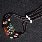 Fortune Jewel Tibetan Nine-Eye Dzi Bead Protection String Necklace