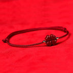 Fortune Jewel Natural Cinnabar Four Leaf Clover Blessing Red String Bracelet Anklet