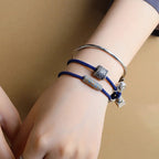 Fortune Jewel Handmade Tibetan Om Mani Padme Hum Carved Auspicious Amulet Double Wrap Rope Bracelet