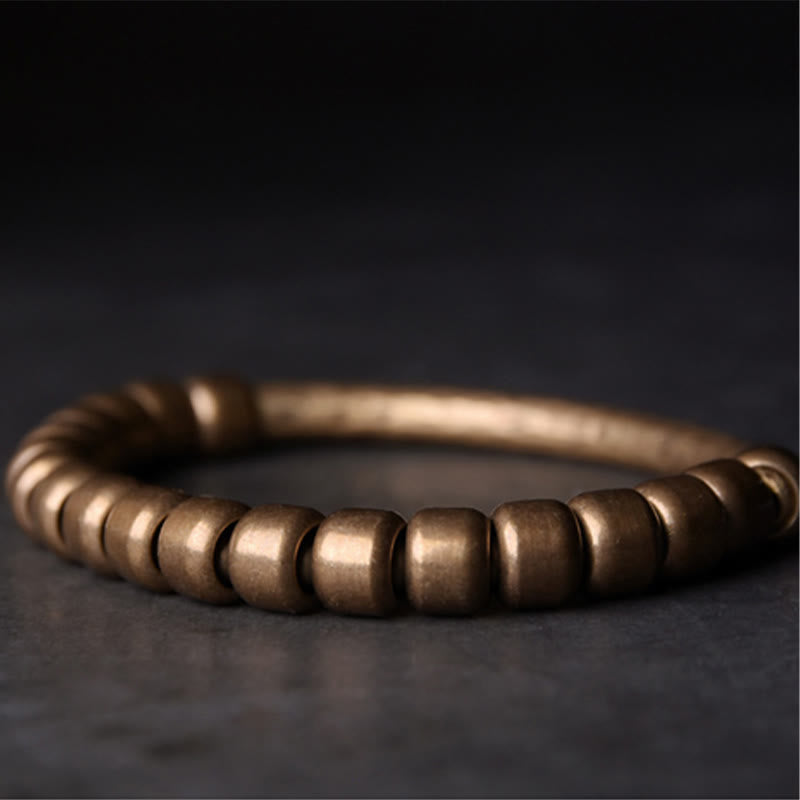 Fortune Jewel Simple Design Copper Brass Bead Luck Wealth Bracelet
