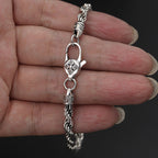 Fortune Jewel 925 Sterling Silver Tibet Om Mani Padme Hum Double Dorje Vajra Twisted Design Peace Love Bracelet