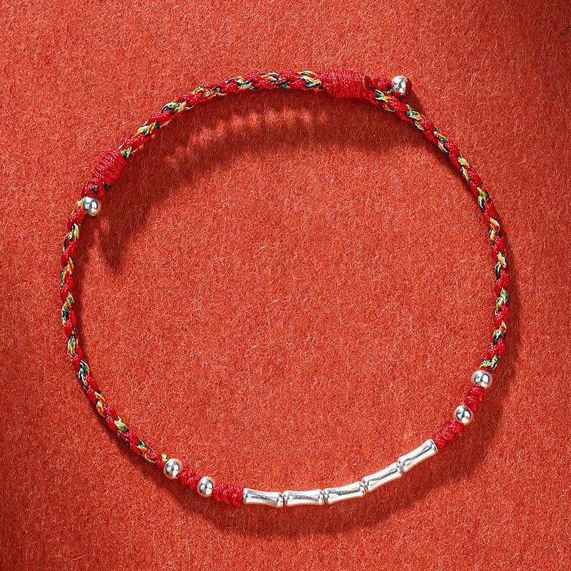 Fortune Jewel Tibet Handmade Multicolored Bamboo Protection Braided String Bracelet