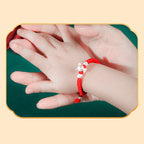 Fortune Jewel 999 Sterling Silver Chinese Zodiac Red Rope Luck Handcrafted Kids Bracelet Fortune Jewel