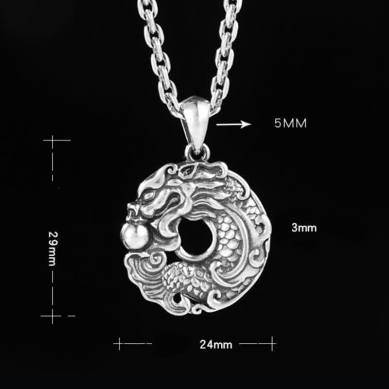 Fortune Jewel Koi Fish Dragon Peace Buckle Wealth Necklace Pendant Fortune Jewel