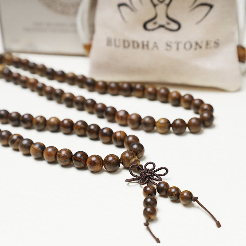 Fortune Jewel 108 Mala Beads Bracelet Prayer Meditation Sandalwood Elastic