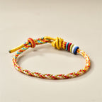 Fortune Jewel Handcrafted Colorful Gold Healing Braid Rope Bracelet