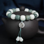 Fortune Jewel White Bodhi Six True Words Protection Bracelet
