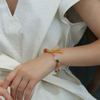 Fortune Jewel Natural Golden Silk Jade Crystals Gourd Pixiu Pumpkin Beads Wealth Charm Bracelet