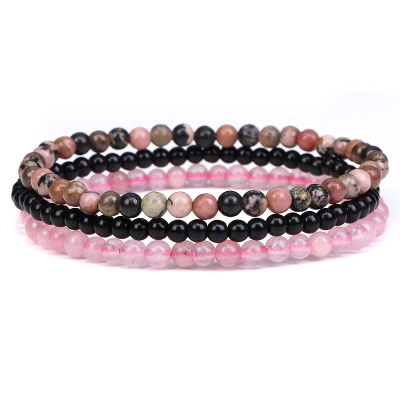 Fortune Jewel 3Pcs Natural Crystal Stone Inner Peace Spiritual Bracelet