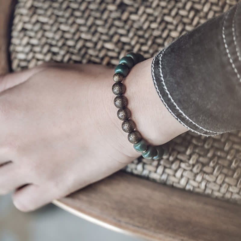 Fortune Jewel Tibetan Cyan Bodhi Seed Copper Success Bracelet