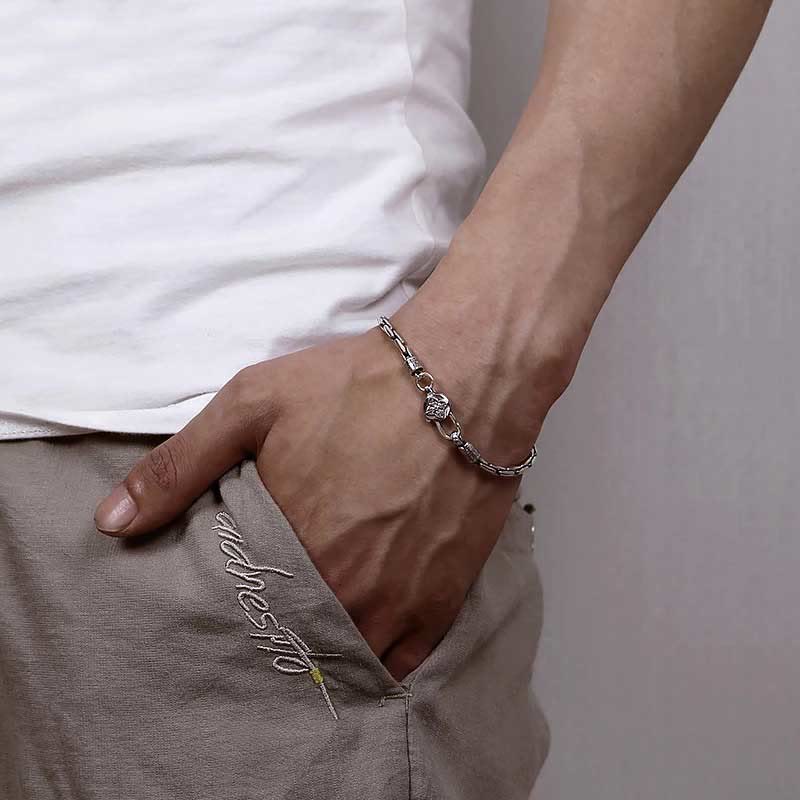 Fortune Jewel Tibetan Double Dorje Om Mani Padme Hum Buddha Swastika Vajra Strength Bracelet