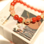 Fortune Jewel Sun Stone Peach Moonstone Red Agate Crystal Star Wealth Bracelet