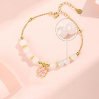 Fortune Jewel 925 Sterling Silver Hetian White Jade Cherry Blossom Protection Bracelet