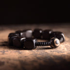 Fortune Jewel Tibetan Ebony Wood Dzi Bead Strength Bracelet
