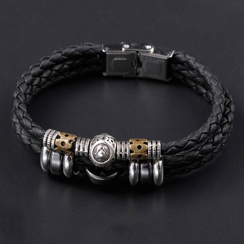 Fortune Jewel 12 Constellations of the Zodiac Hematite Protection Bracelet