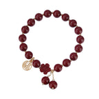 Fortune Jewel Cinnabar Fu Character Cherry Blossom Blessing Bracelet