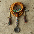 Fortune Jewel Tibet 108 Mala Beads Bodhi Seed Bagua Vajra Wealth Bracelet