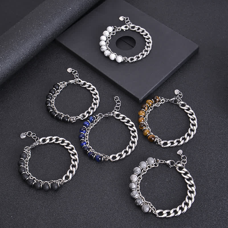 Fortune Jewel Tiger Eye Picasso Jasper Frosted Stone Strength Bracelet