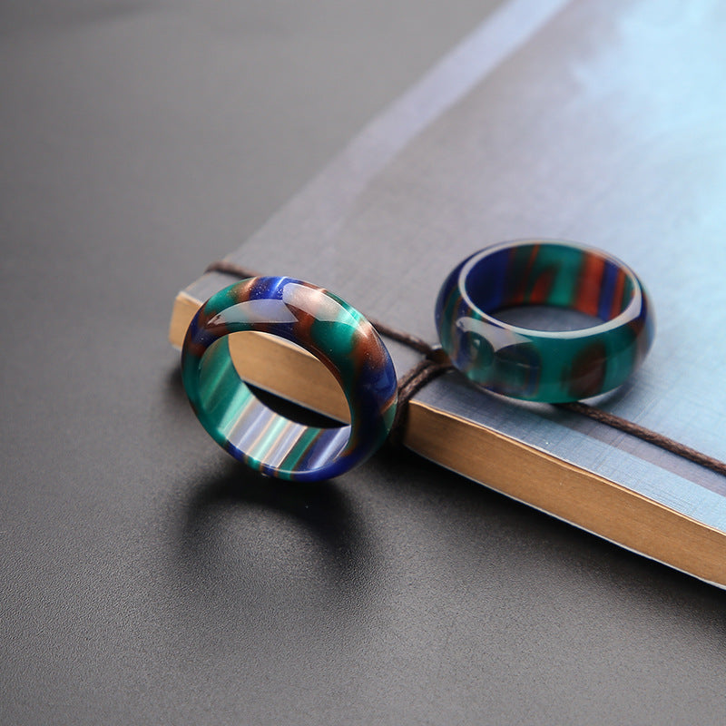 Fortune Jewel Colorful Sea Willow Mala Positive Bracelet Ring