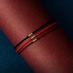 Fortune Jewel 925 Sterling Silver Lucky Golden Bead Braided String Bracelet Anklet