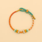 Fortune Jewel Handmade Eight Thread Peace Knot Peach Blossom Knot Luck Rope Braided Bracelet