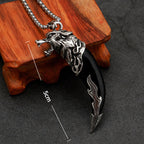 Fortune Jewel Imitation Wolf Tooth Titanium Steel Balance Necklace Pendant