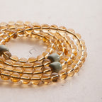Fortune Jewel 108 Mala Beads 925 Sterling Silver Citrine Sandalwood Turquoise Protection Prosperity Bracelet