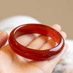 Fortune Jewel Natural Red Agate Confidence Bracelet Bangle