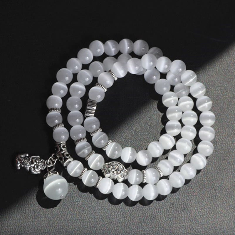 Fortune Jewel Cat Eye PiXiu Support Triple Wrap Bracelet