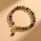 Fortune Jewel Colorful Tourmaline Cute Flower Rabbit Charm Love Bracelet