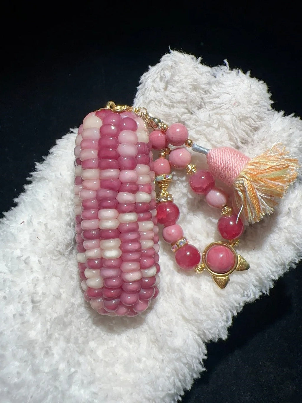Trendy Strawberry Ice-Transparent Natural Corn Charms