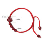 Fortune Jewel Laughing Buddha Avalokitesvara Cinnabar Blessing String Bracelet