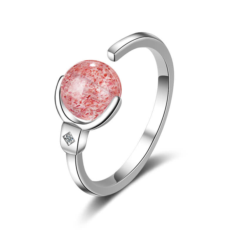 Fortune Jewel Pink Crystal Soothing Rotation Ring