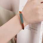 Fortune Jewel Tibetan Leather Handmade Five Elements Luck Braid String Buckle Bracelet