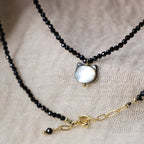 Fortune Jewel Black Spinel Cute Cat Motivate Choker Necklace