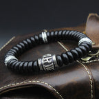 Fortune Jewel Natural Tibetan Coconut Shell Om Mani Padme Hum Positive Bracelet