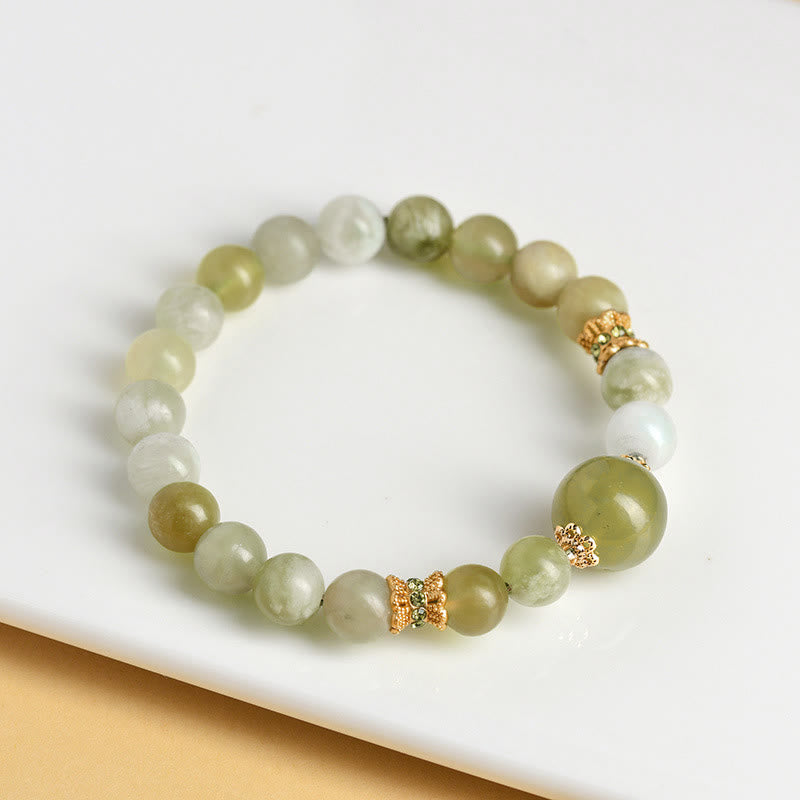Fortune Jewel Green Grape Color Jade Abundance Bracelet