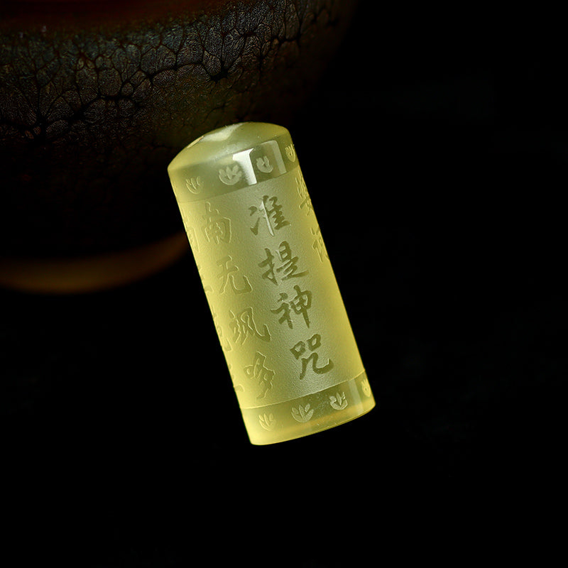 Fortune Jewel Heart Sutra Citrine Happiness Strength Necklace Pendant