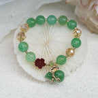 Fortune Jewel Natural Red Agate Green Agate Gourd Cinnabar Flower Beads Confidence Bracelet