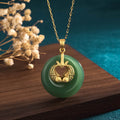 Fortune Jewel Cyan Jade Koi Fish Luck Necklace Pendant