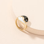 Yin Yang Symbol Adjustable Blessing Couple Ring Fortune Jewel