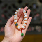 Fortune Jewel Natural Bodhi Seed Red Agate Bodhi Calm Harmony Engraved Pumpkin Bead Lotus Bracelet