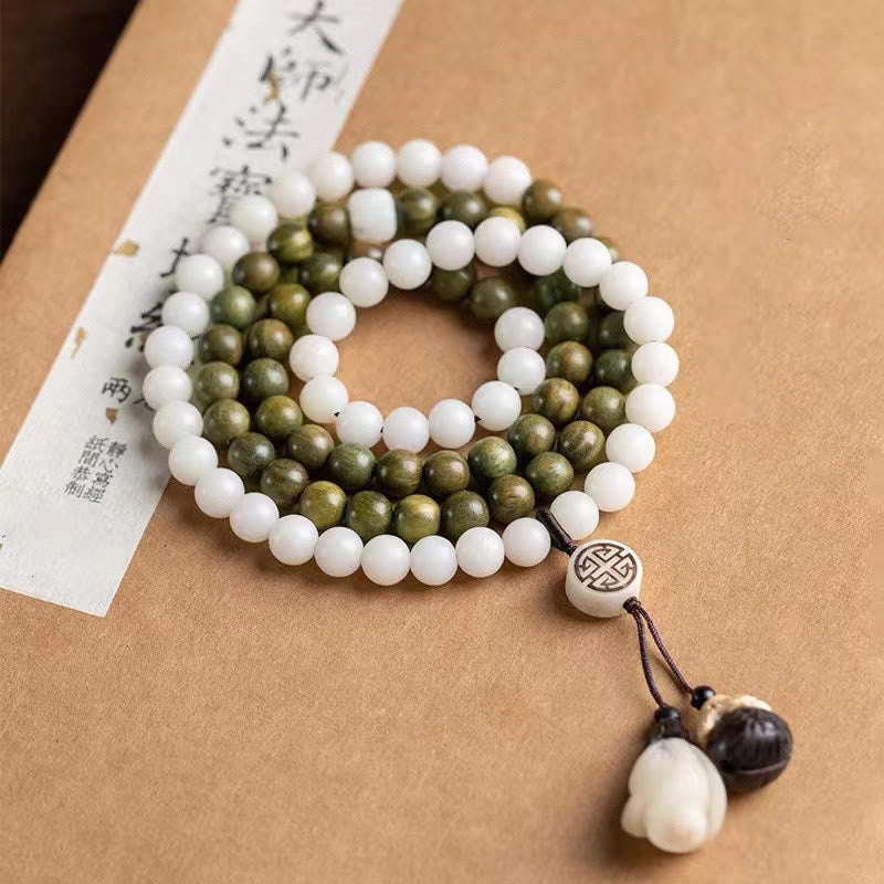 Fortune Jewel Natural Green Sandalwood Bodhi Seed Soothing Bracelet