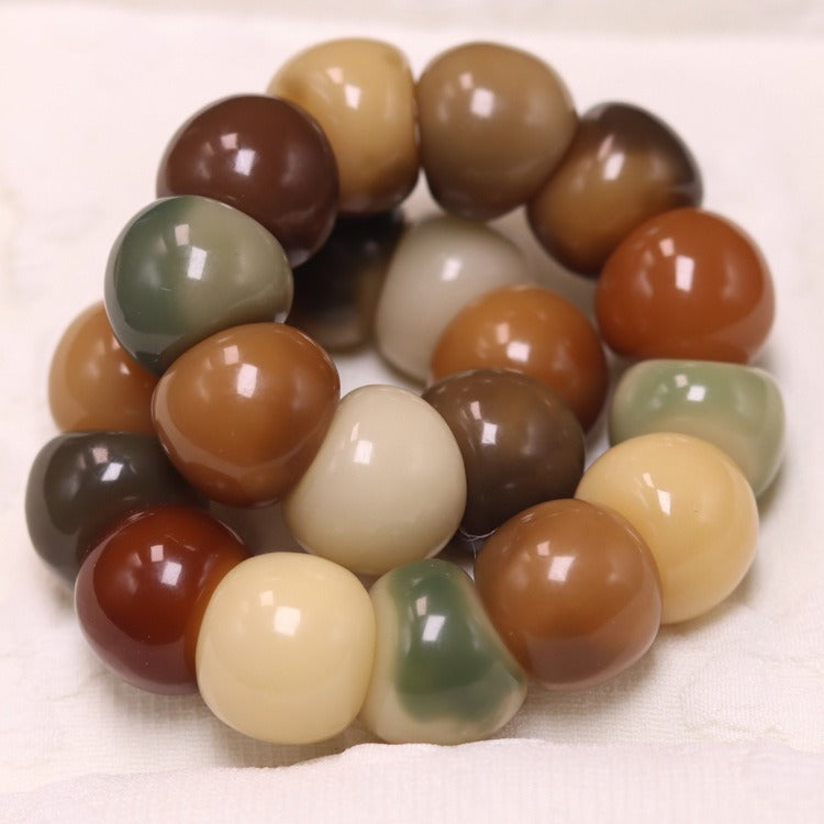 15mm Natural Garlic Bodhi Bracelet – Ultra Smooth Finish, Multi-Color Options