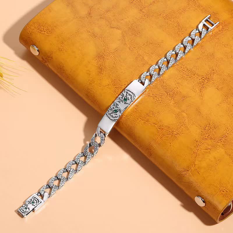 Fortune Jewel Tiger Copper Luck Cuff Chain Bracelet