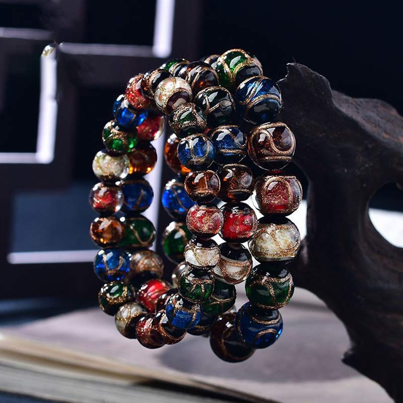 Fortune Jewel Colorful Liuli Glass Bead Luck Bracelet